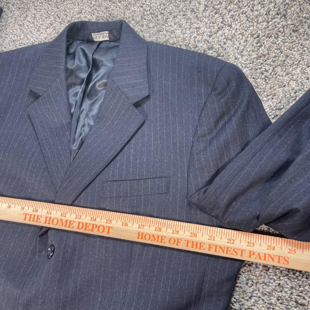 Jos A Bank Mens 43R Blazer Navy Blue Pinstripe Wool Cashmere 3 Button Jacket - Picture 5 of 9